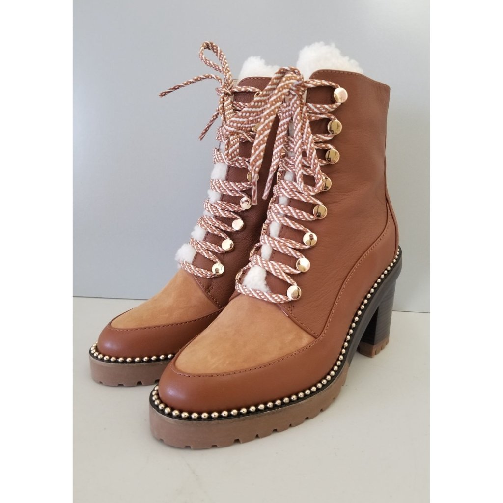 Anthropologie Cecelia New York Tia Heeled Lace Up Boots Size 6.5